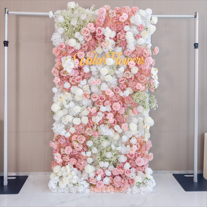 5D Roll-Up Flower Wall Backdrop for Wedding & Party Celebration Decor-1