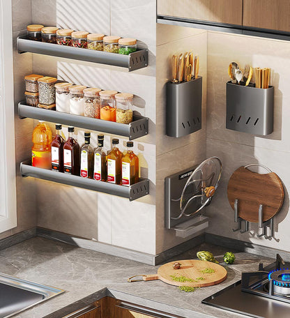 Adjustable Kitchen Storage Rack Without Punching for Home F200