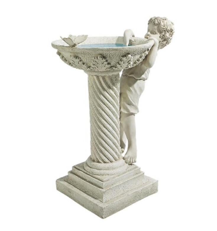 Summer Time Sculptural Birdbath Garden Statue