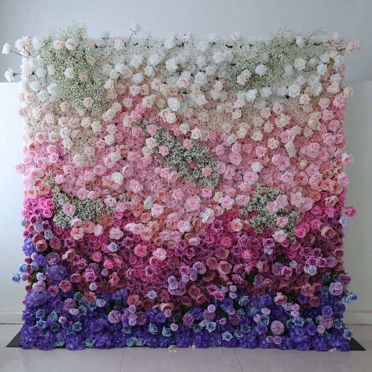 🌸Handmade Roll-Up Fabric Flower Wall (With Stand)