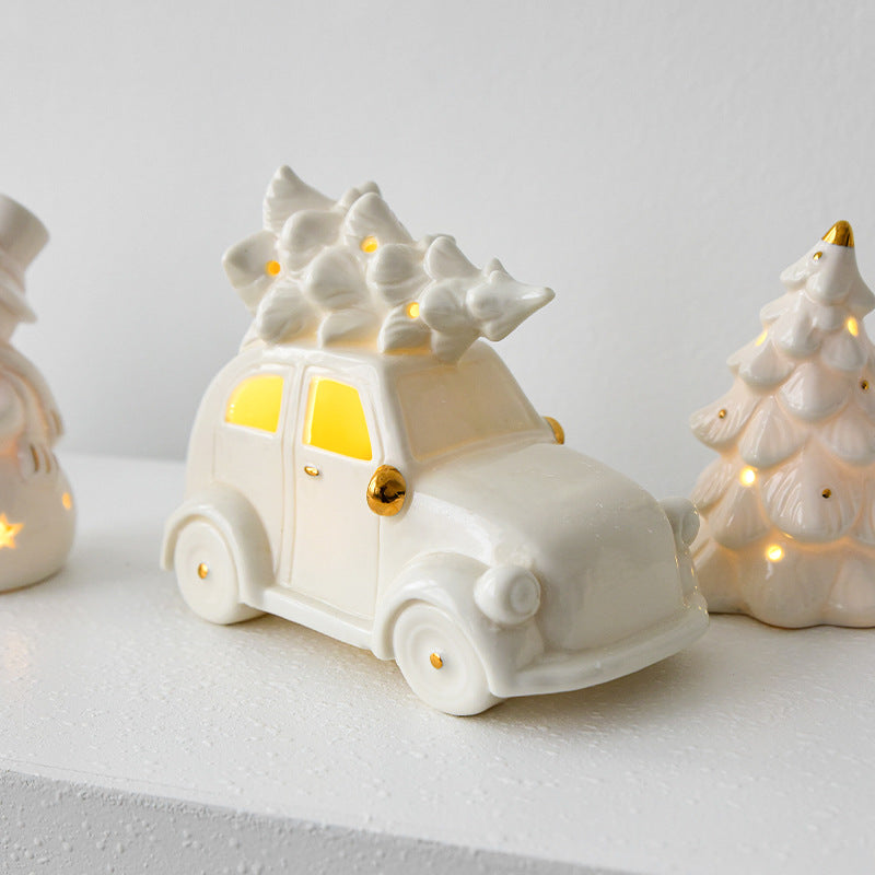 Christmas Ceramic Car Decoration Light