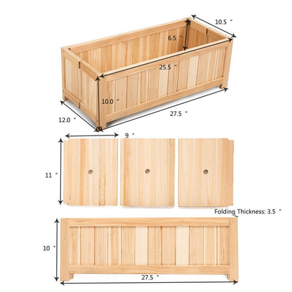 Portable Folding Wood Raised Garden Bed Planter Box Flower Bed