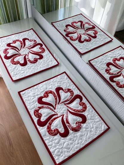 Heart CLA120324189 Quilted Placemats