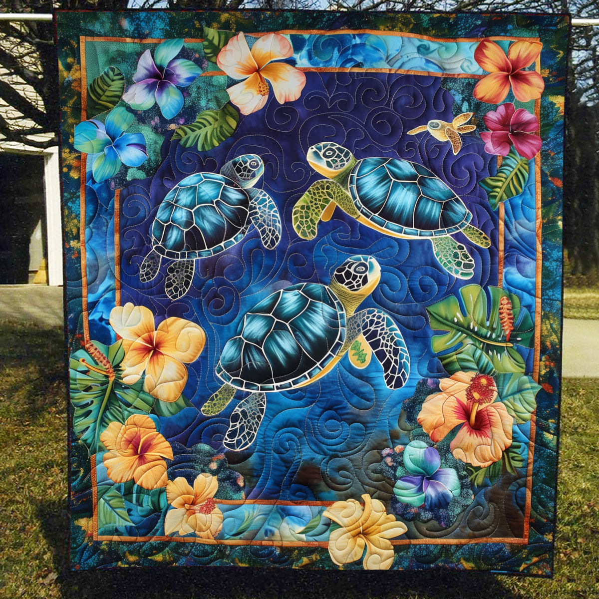 Ocean Serenity Art Quilt Hanging NCU0TL910