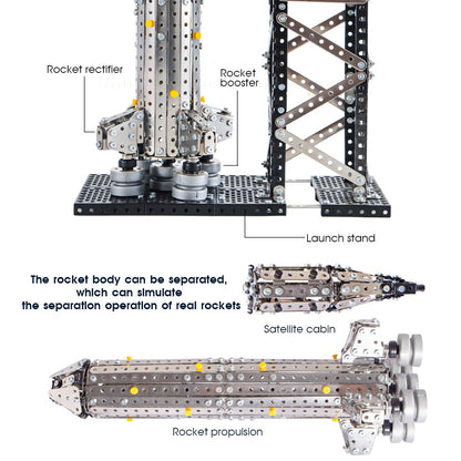 1521Pcs+ Space Series DIY Assembly Toy Rocket + Launch Pad