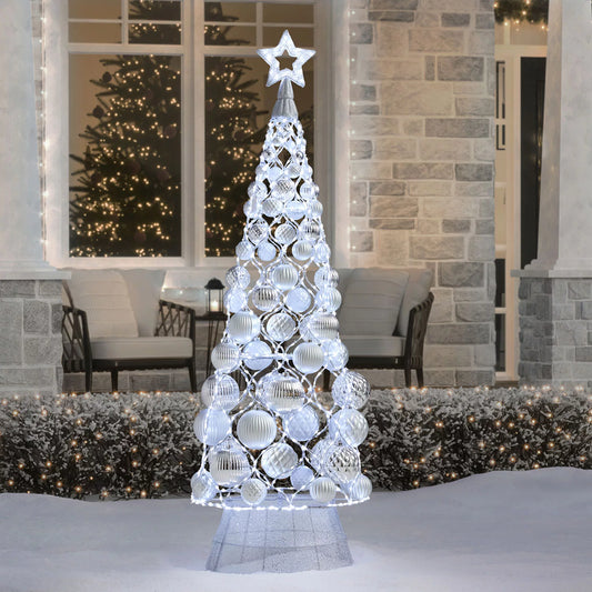 Pre-Lit Tree with Ornaments -silver