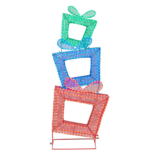 5' Pre-Lit Twinkling Present Tower - Multicolor