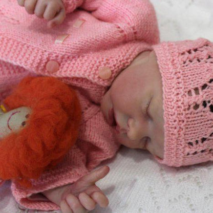 12"&17" Hand-Rooted Brown Hair Sleeping Weighted Baby Girl Jude With Flexible Reborn Doll Silicone Body By Dollreborns