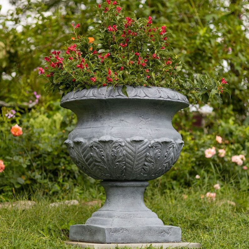 31 Inch Tall Urn Style Flower Planter Color Option