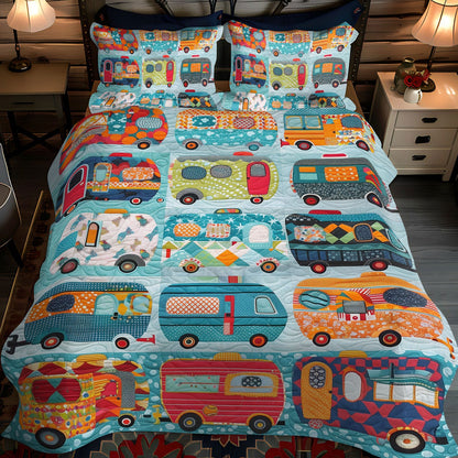 Cozy Caravan 3-Piece Quilted Bedding Set NCU0LL023