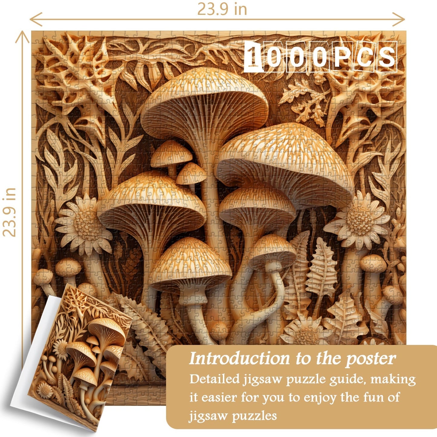 3D Mushroom Relief Jigsaw Puzzle 1000 Pieces