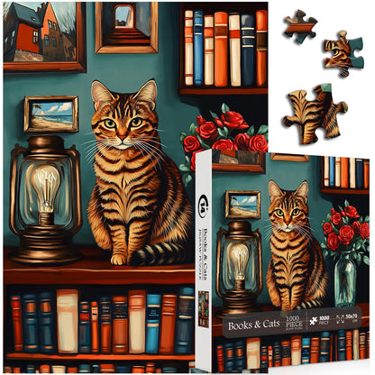 Books & Cats Jigsaw Puzzle 1000 Pieces