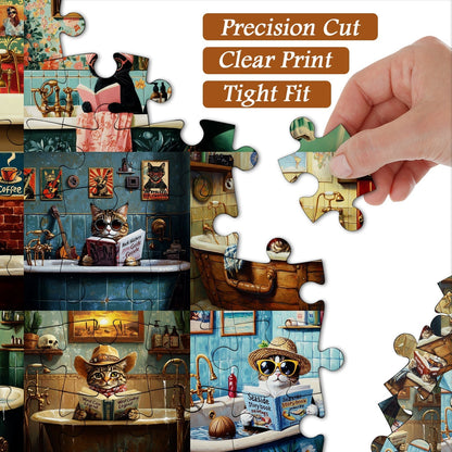 Literary Cats in Bathtubs Jigsaw Puzzle 1000 Pieces