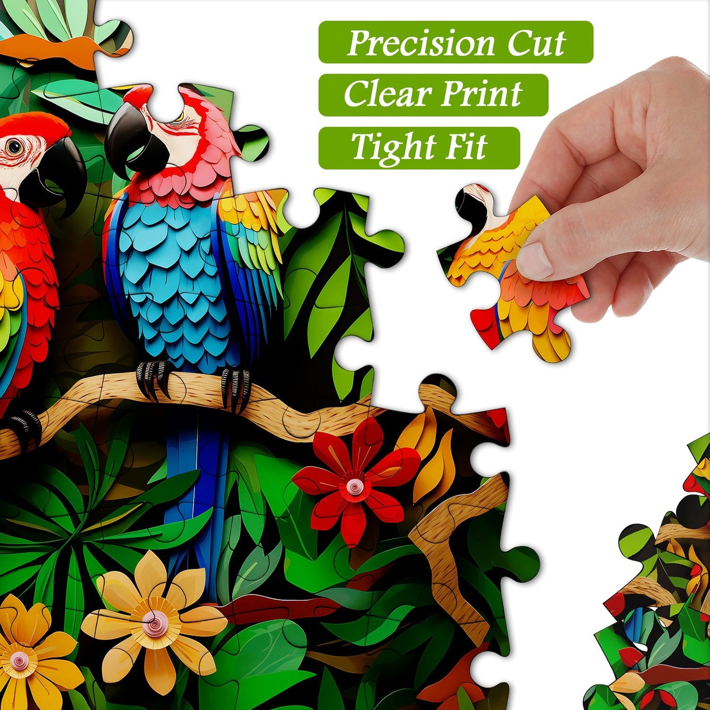 Floral Parrot Jigsaw Puzzle 1000 Pieces