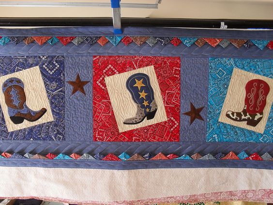 Cowboy Boots CLDY180624081 Quilted Table Runner