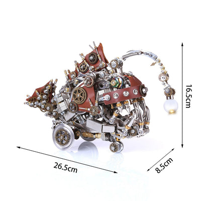 1064Pcs DIY Model Kit Metal Steampunk Anglerfish