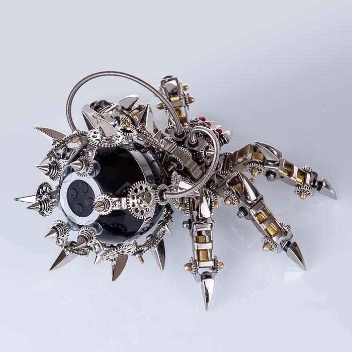 800pcs DIY 3D Metal Spider King Model Kit Bluetooth Speaker Assembly Difficult Puzzle