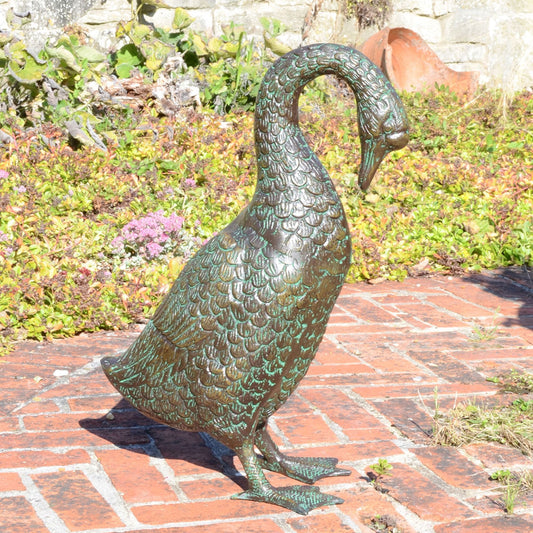 Goose Bronze Metal Garden Ornament