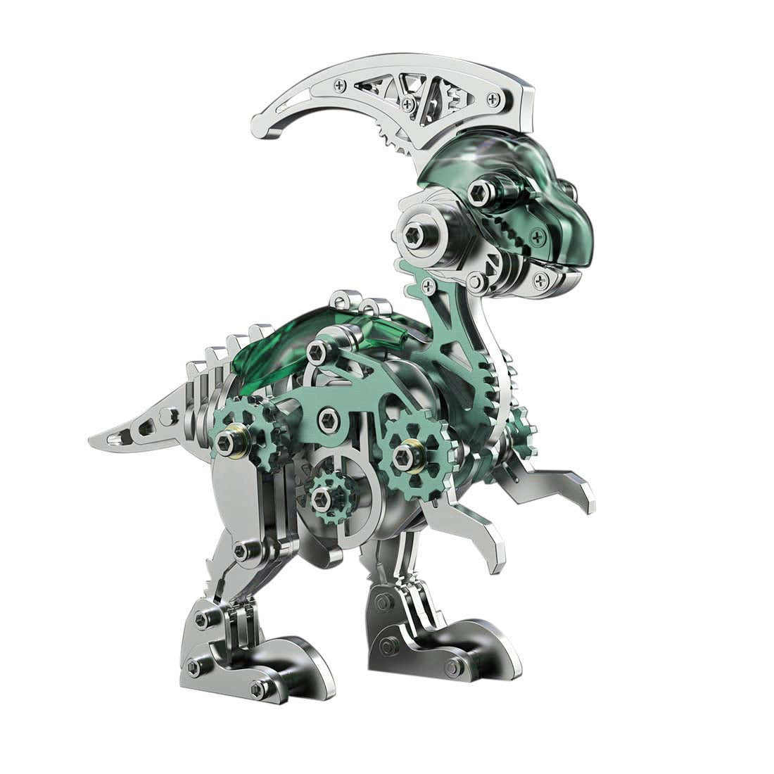 3D Metal Mechanical Dinosaur Model Kit DIY Parasaurolophus Assembly Model - 160PCS