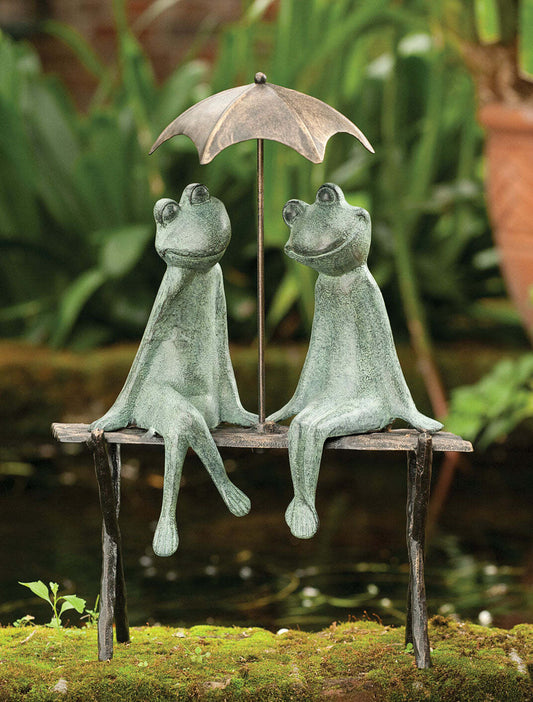 Frog Couple on Bench