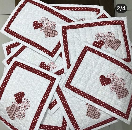 Heart CLA130324029 Quilted Placemats