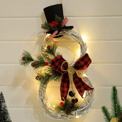 Handmade Christmas Snowman Garland Decorative Lights