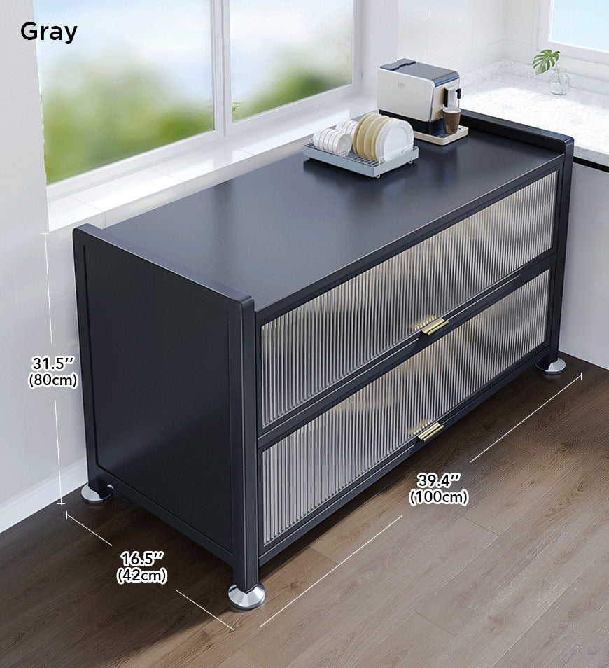 3Tier Metal Freestanding Sideboard Storage Cabinet With Door F97