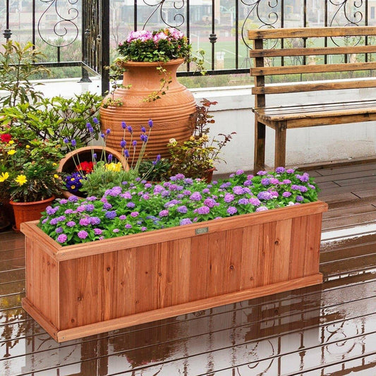 Wooden Raised Garden Bed Window Mounted Planter Box