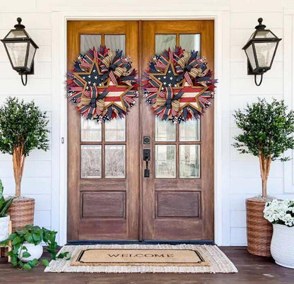 Rustic Patriotic Stars Wreath