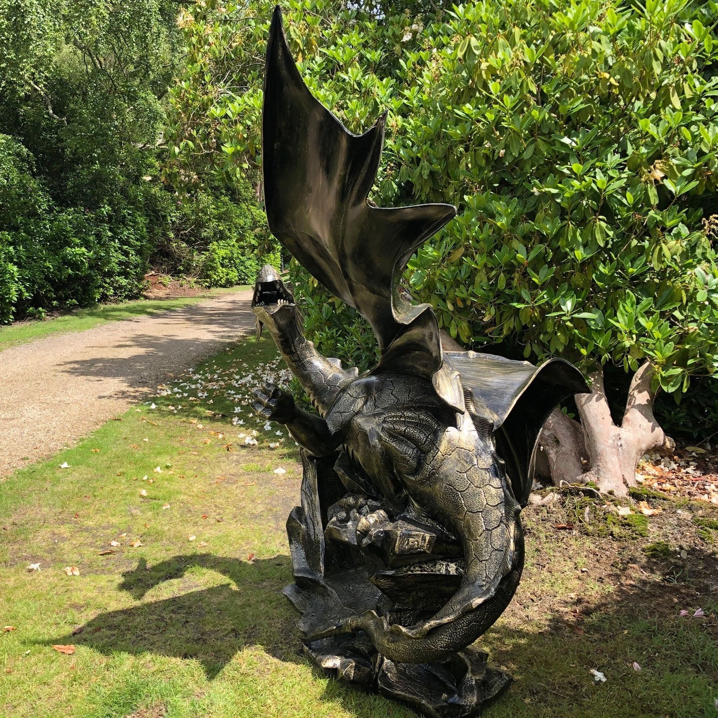 Mystical Dragon Bronze Metal Garden Statue