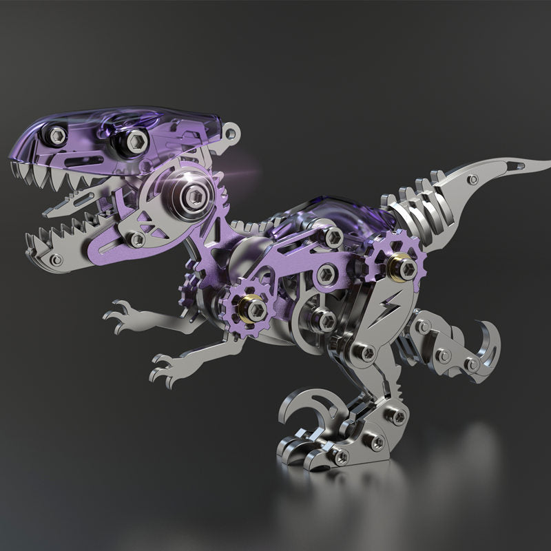 3D Metal Mechanical Dinosaur Model Kit DIY Velociraptor Assembly Model - 160PCS