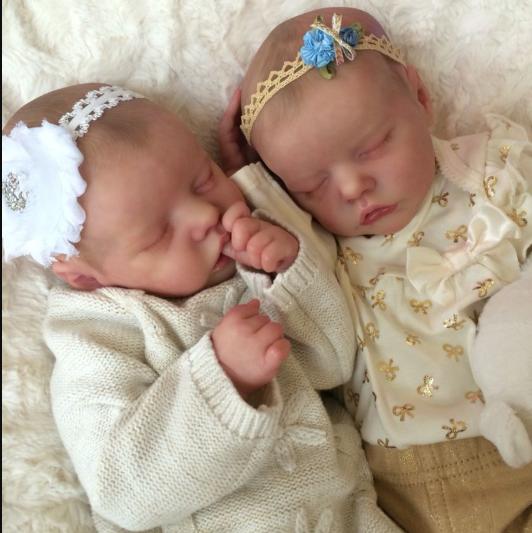 12"&16" Adorable Soft Touch Real Lifelike Twins Baby Lexi and Allie, Full Body Silicone Bendable Reborn Dolls By Dollreborns