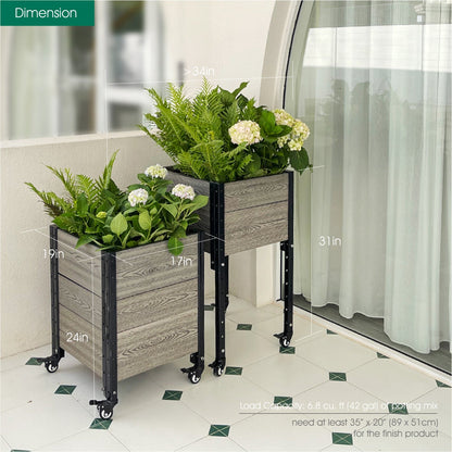 2 Mobile Corner Planter Bundle