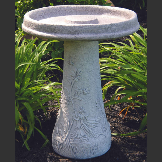 Fairy 2-Piece Concrete Bird Bath