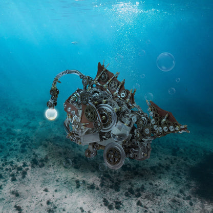 1064Pcs DIY Model Kit Metal Steampunk Anglerfish