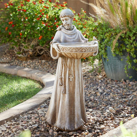 Saint Francis Bird Bath and Feeder