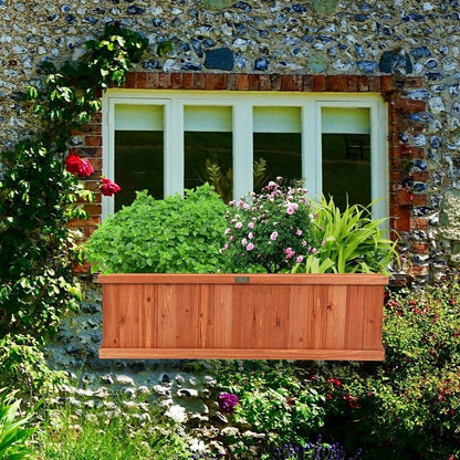 Wooden Raised Garden Bed Window Mounted Planter Box