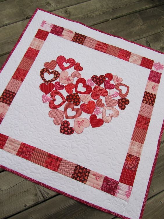 Heart CLA120324101 Quilted Placemats