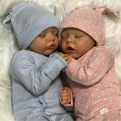 12" & 16" Twins Extremely Flexible Silicone Reborn Baby Doll Boy and Girl Tumbo and Toromo with a Realistic Belly Button