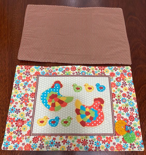 Chicken CLA130324030 Quilted Placemats