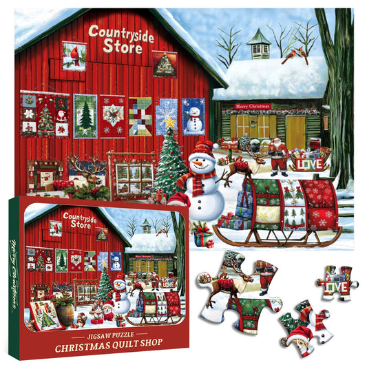 Christmas Quilt Shop Jigsaw Puzzle 1000 Pieces