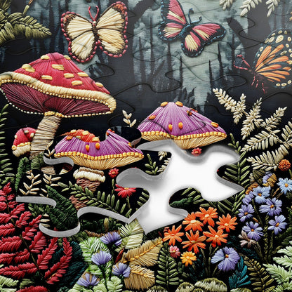 Mushroom Garden Embroidery Jigsaw Puzzle 1000 Pieces