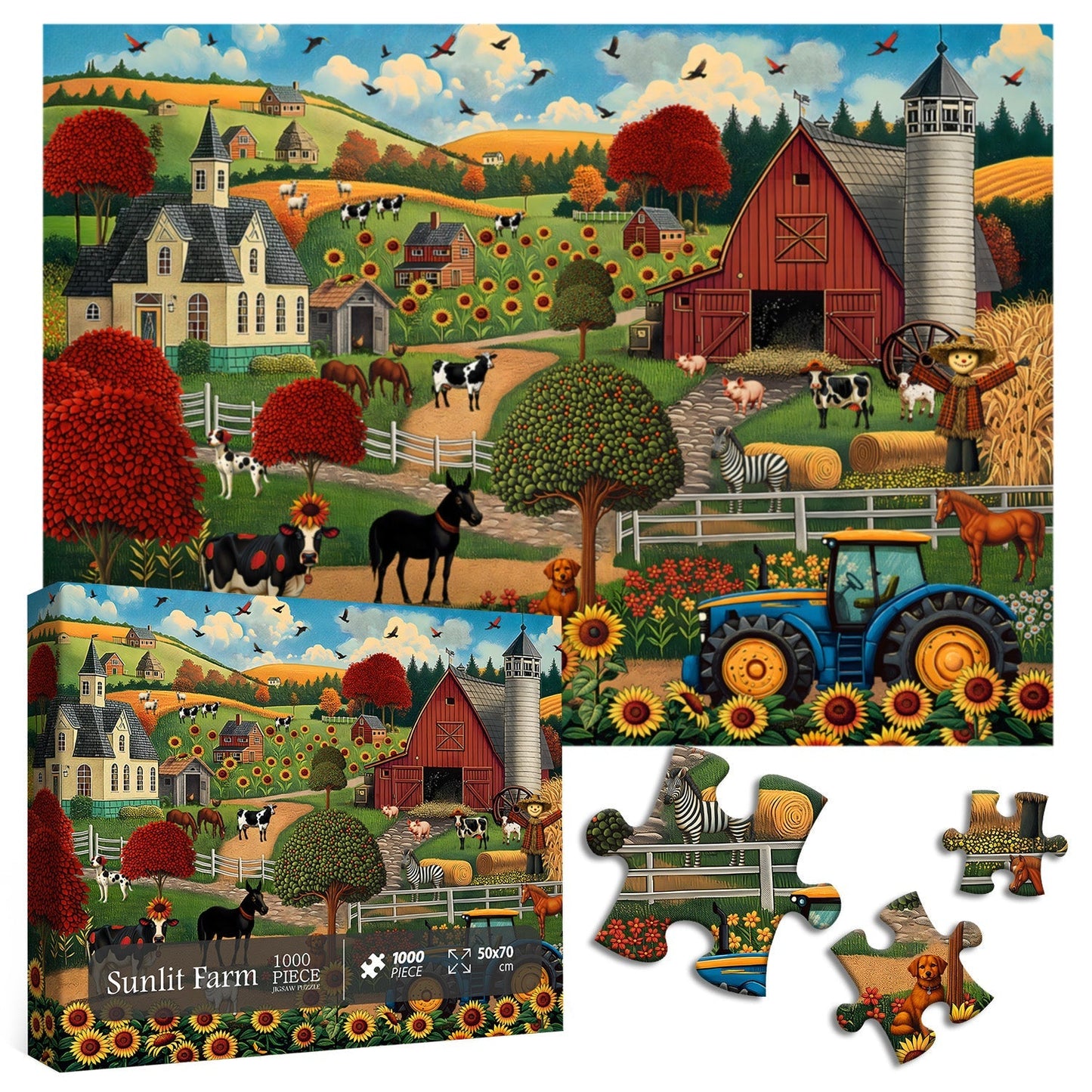 Sunlit Farm Jigsaw Puzzle 1000 Pieces