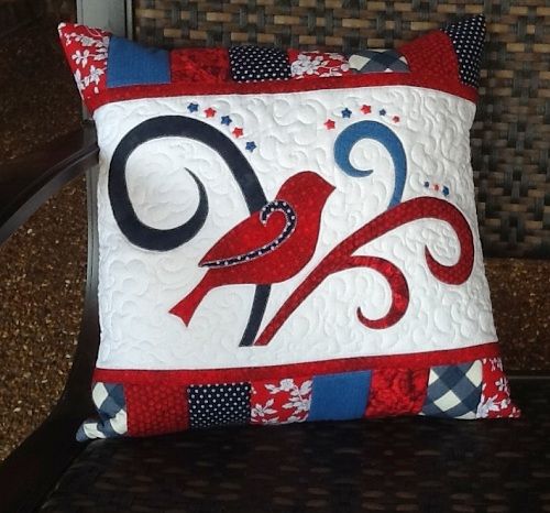 Patriotic Bird CLA080424136 Quilted Pillow Case