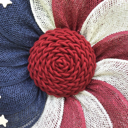 Poly Burlap American Flag Wreath