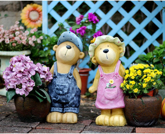 Garden Animal Sculpture Bear Statues, Garden Decor Ideas, Outdoor Garden Decoration, Animal Statues, Garden Ornament, Villa Courtyard Decor