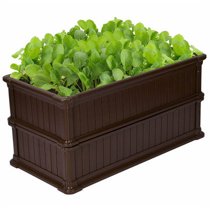 2 PCS Raised Garden Bed Outdoor Rectangle Plant Box