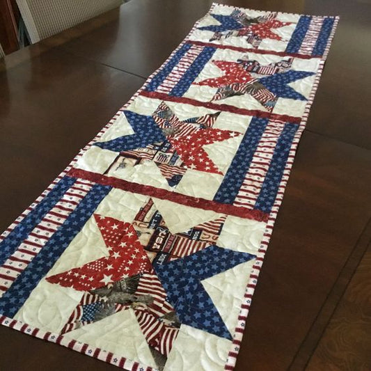 Patriotic Star CLA130324182 Quilted Table Runner