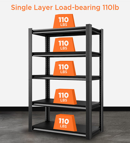 5-Tier Adjustable Garage Heavy Duty Metal Industrial Shelving Shelves