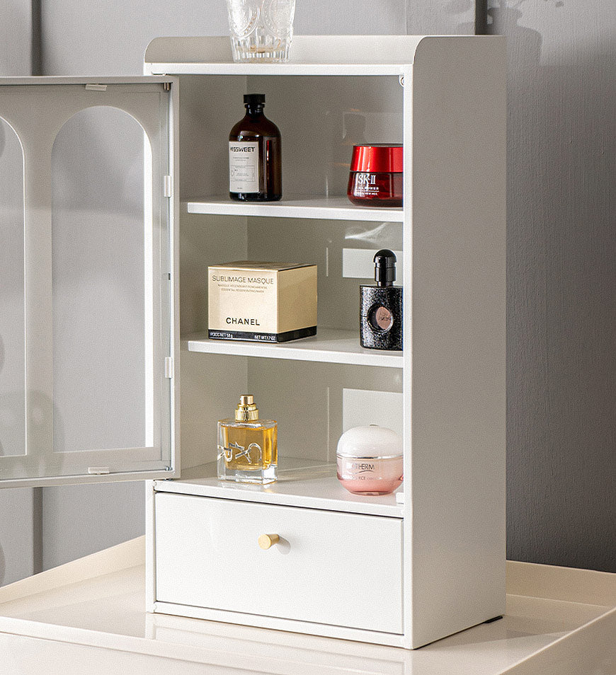 Metal Desktop Display Cabinet With Drawers